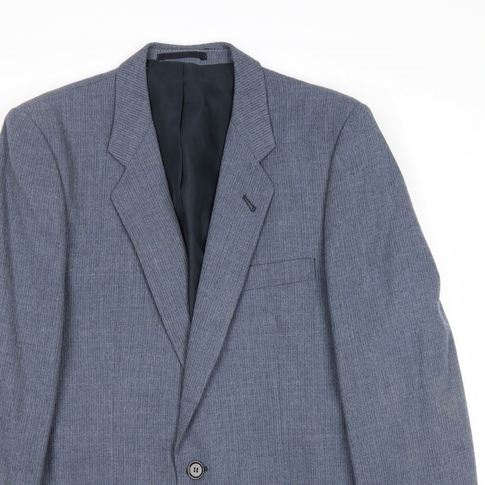 Peter Brown Mens Blue Wool Jacket Suit Jacket Size 36 Regular