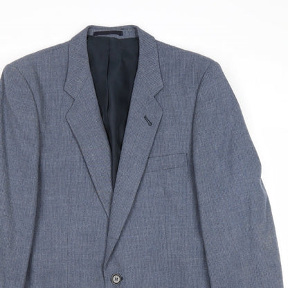 Peter Brown Mens Blue Wool Jacket Suit Jacket Size 36 Regular