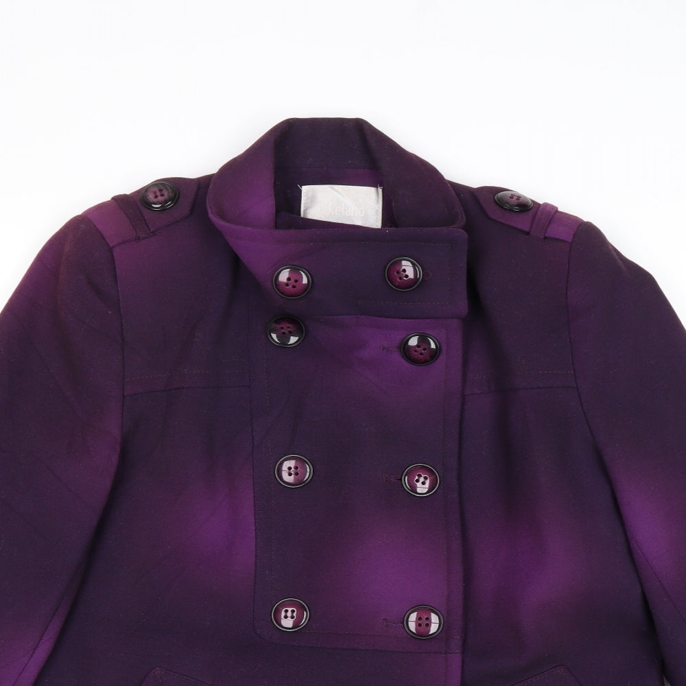 Lakeland Womens Purple Geometric Jacket Size 10 Button