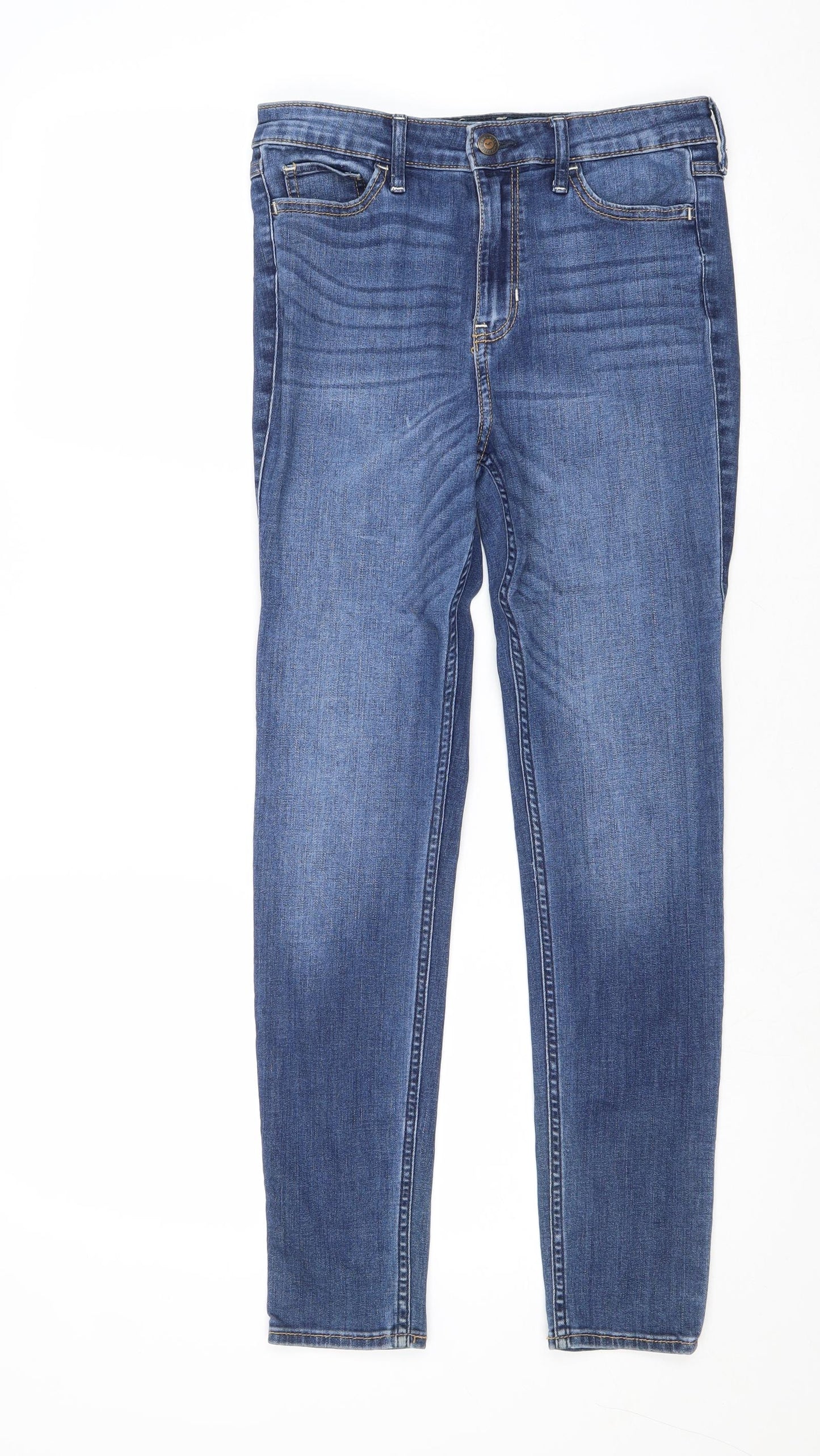Hollister Womens Blue Cotton Straight Jeans Size 27 in Regular Zip