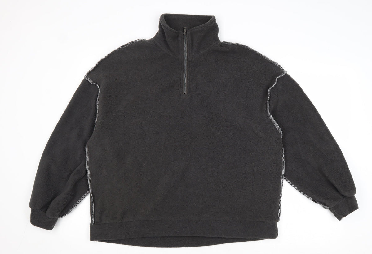DAZY Womens Brown Polyester Pullover Sweatshirt Size S Zip