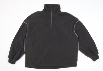 DAZY Womens Brown Polyester Pullover Sweatshirt Size S Zip