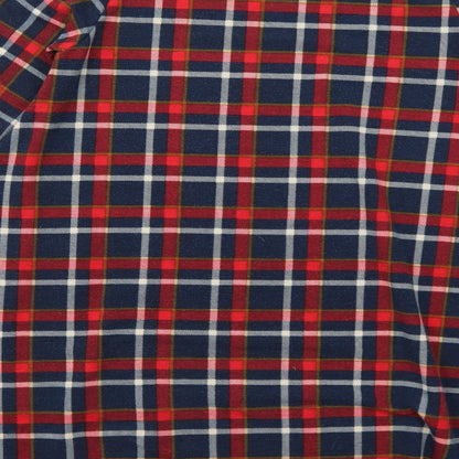 Glamorous Womens Blue Plaid Polyester Trapeze & Swing Size 10 Round Neck Pullover