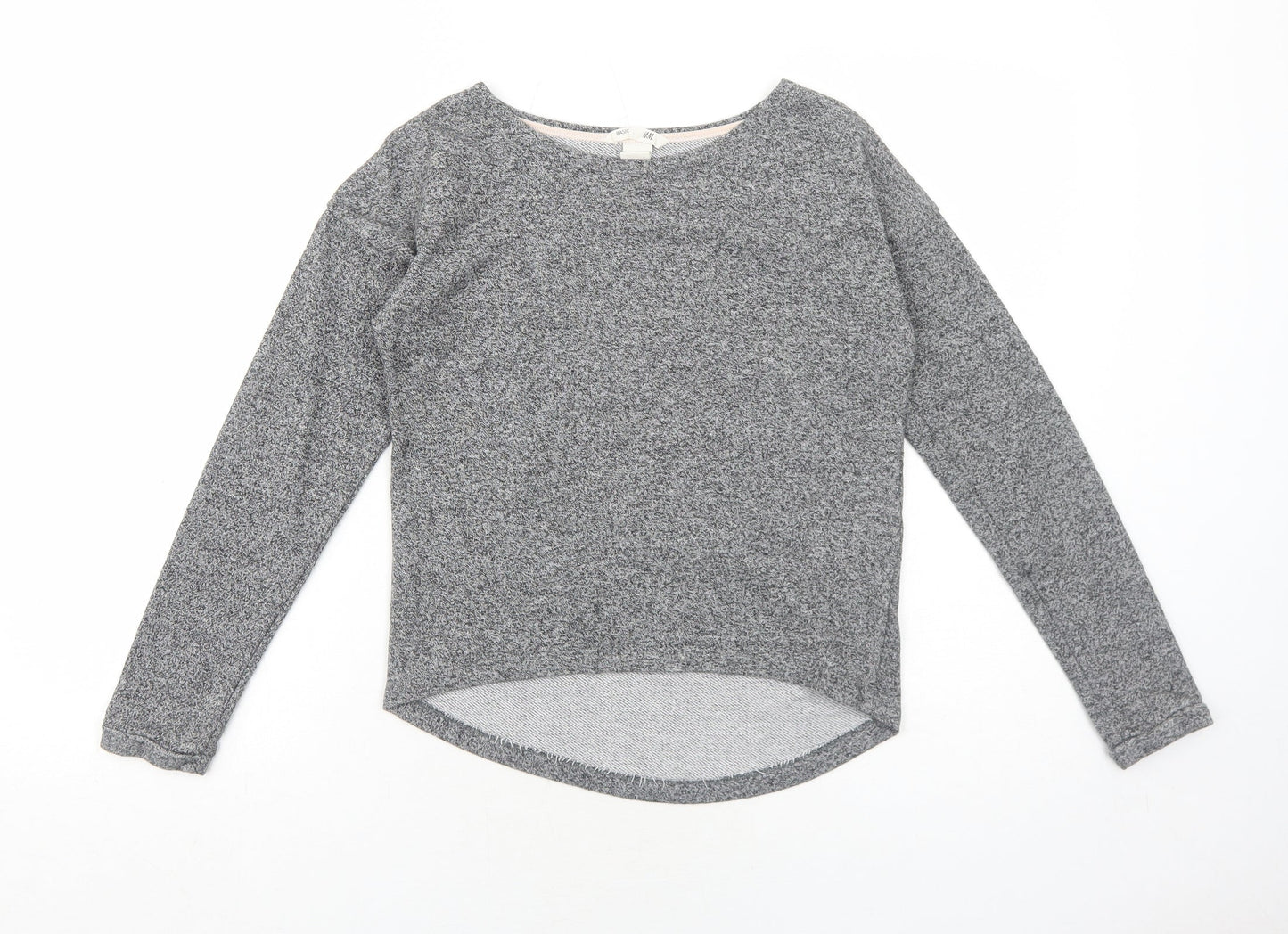 H&M Girls Grey Cotton Pullover Sweatshirt Size 10-11 Years Pullover
