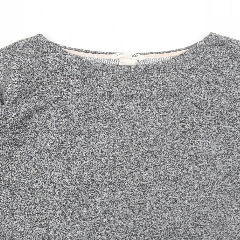 H&M Girls Grey Cotton Pullover Sweatshirt Size 10-11 Years Pullover