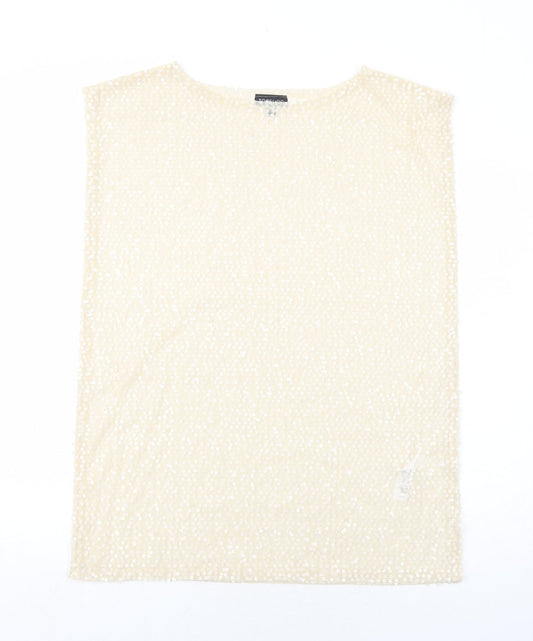 Womens UK Size 8 Topshop Ivory Basic Tank