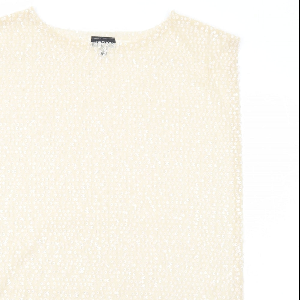 Womens UK Size 8 Topshop Ivory Basic Tank