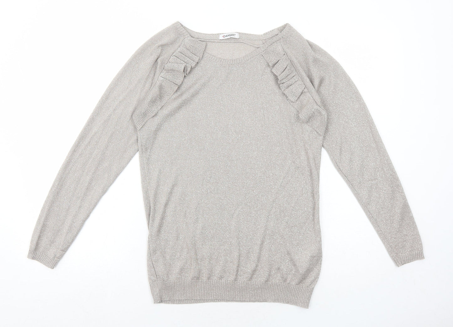 Damart Womens Beige Boat Neck Viscose Pullover Jumper Size 10