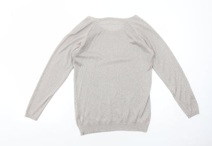 Damart Womens Beige Boat Neck Viscose Pullover Jumper Size 10