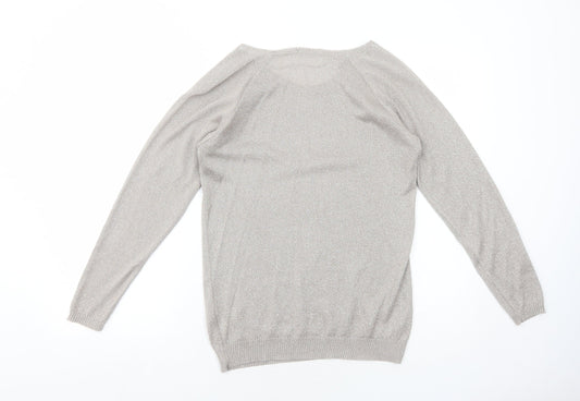 Damart Womens Beige Boat Neck Viscose Pullover Jumper Size 10