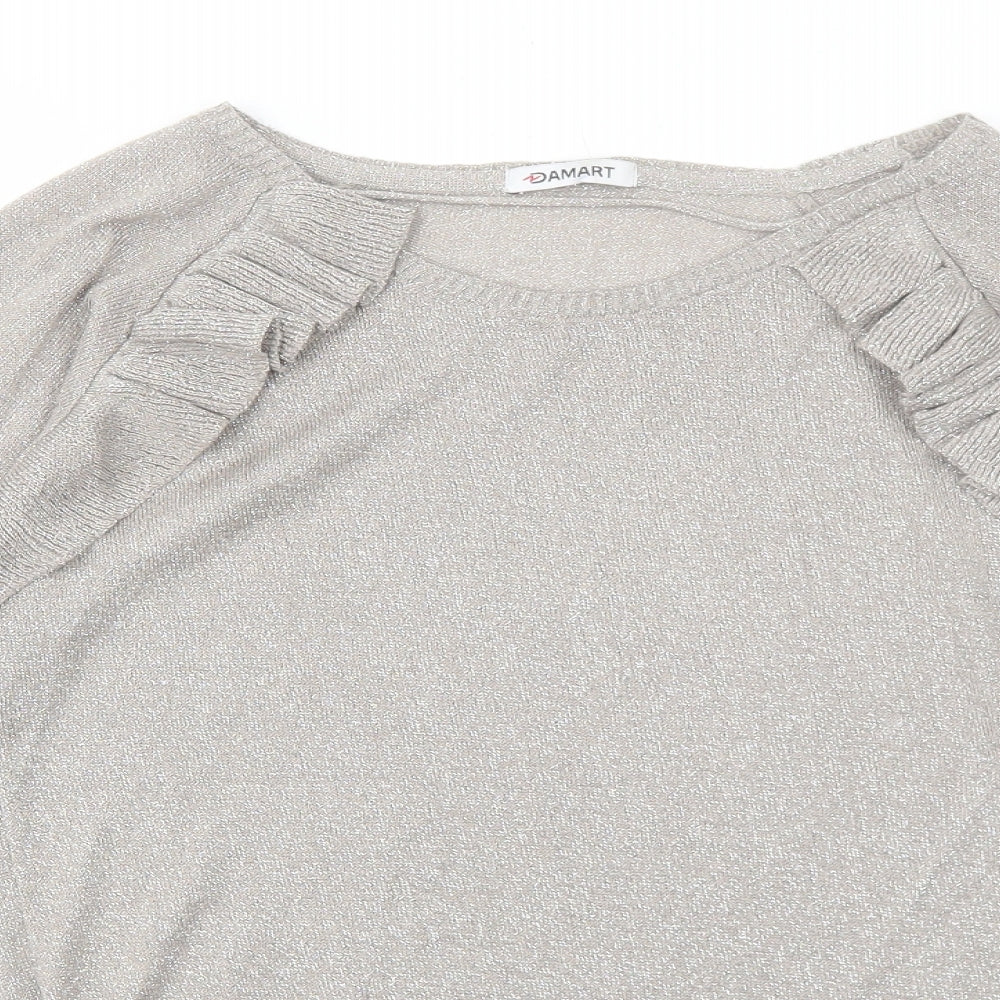 Damart Womens Beige Boat Neck Viscose Pullover Jumper Size 10