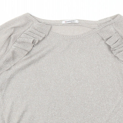 Damart Womens Beige Boat Neck Viscose Pullover Jumper Size 10