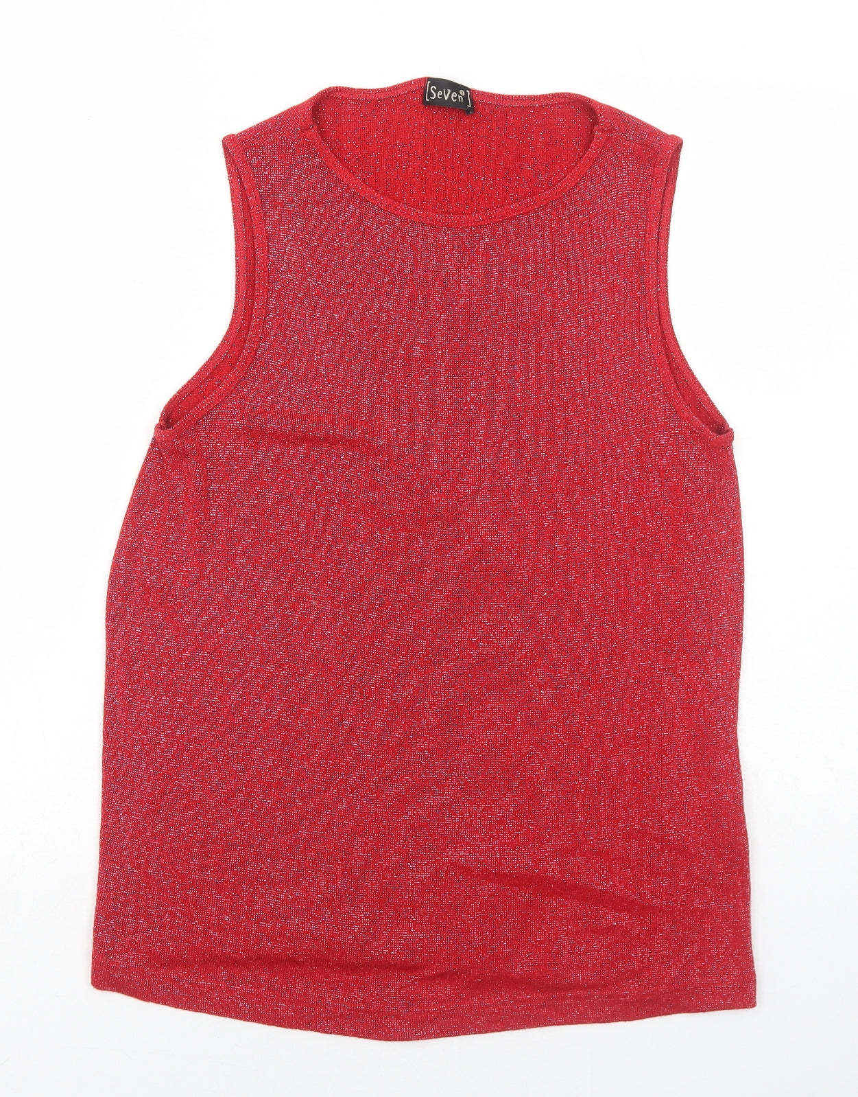 Evans Womens Red Viscose Basic Tank Size 14 Round Neck
