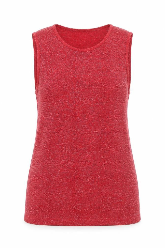 Womens UK Size 14 Evans Red Basic Tank