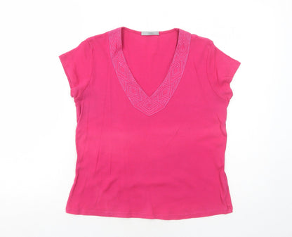 Womens UK Size 14 Marks and Spencer Pink Basic Blouse