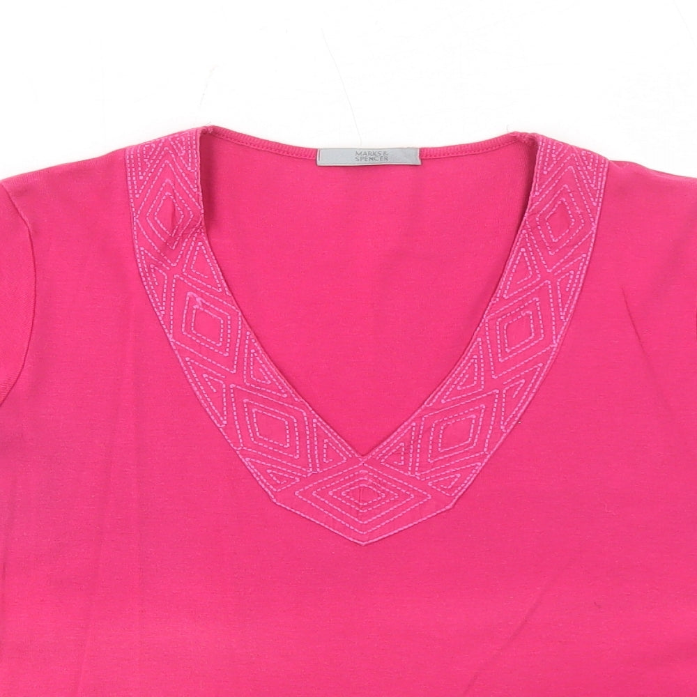 Womens UK Size 14 Marks and Spencer Pink Basic Blouse
