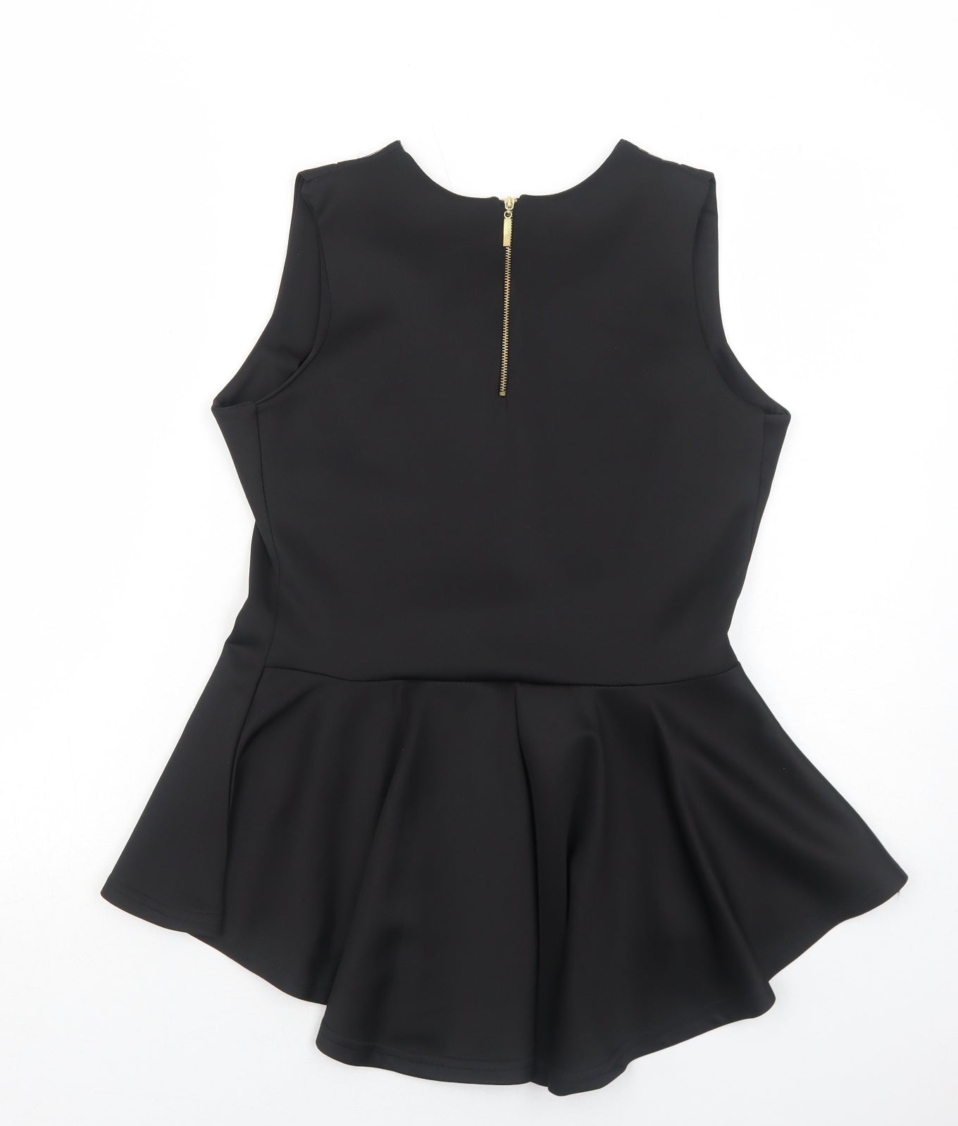 Signature Womens Black Polyester Basic Tank Size M Round Neck - Size M-L
