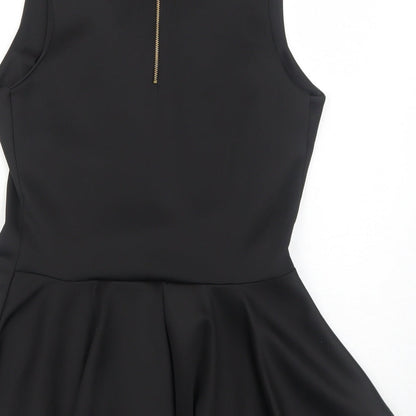 Signature Womens Black Polyester Basic Tank Size M Round Neck - Size M-L