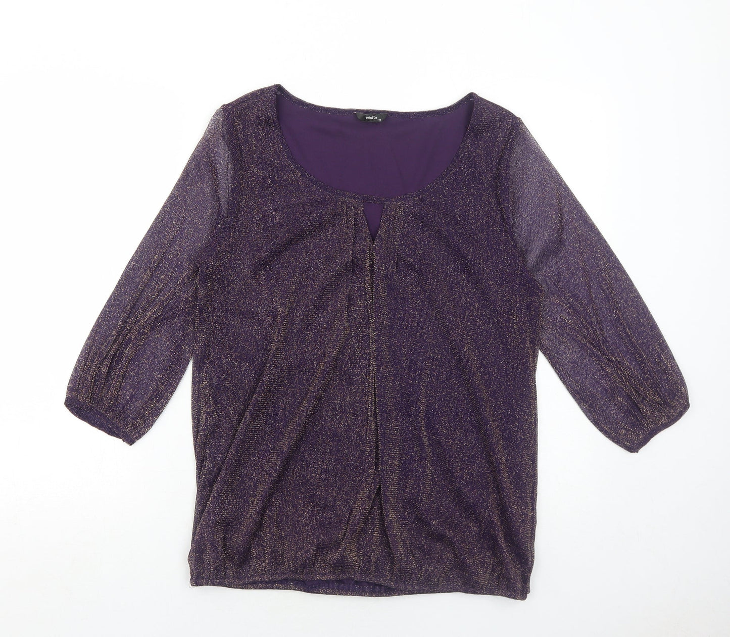 Womens UK Size 14 M&Co Purple Basic Blouse