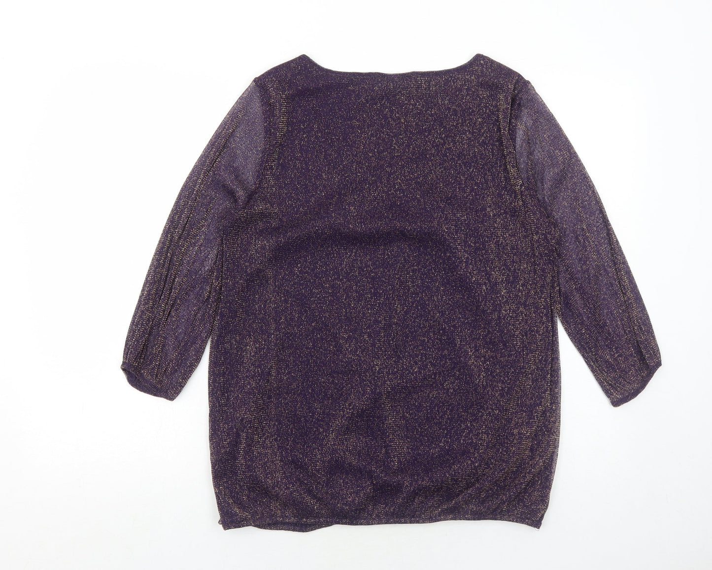 Womens UK Size 14 M&Co Purple Basic Blouse