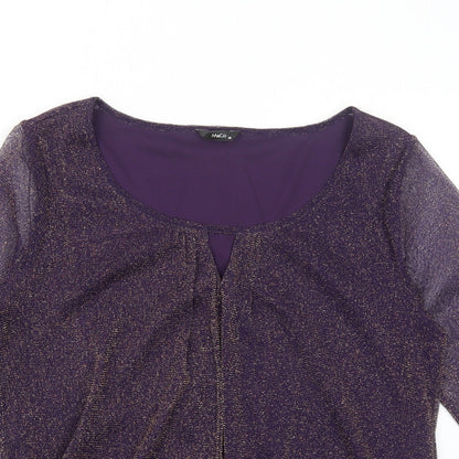 Womens UK Size 14 M&Co Purple Basic Blouse