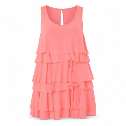 H&M Womens Pink Polyester Trapeze & Swing Size 12 Round Neck Button