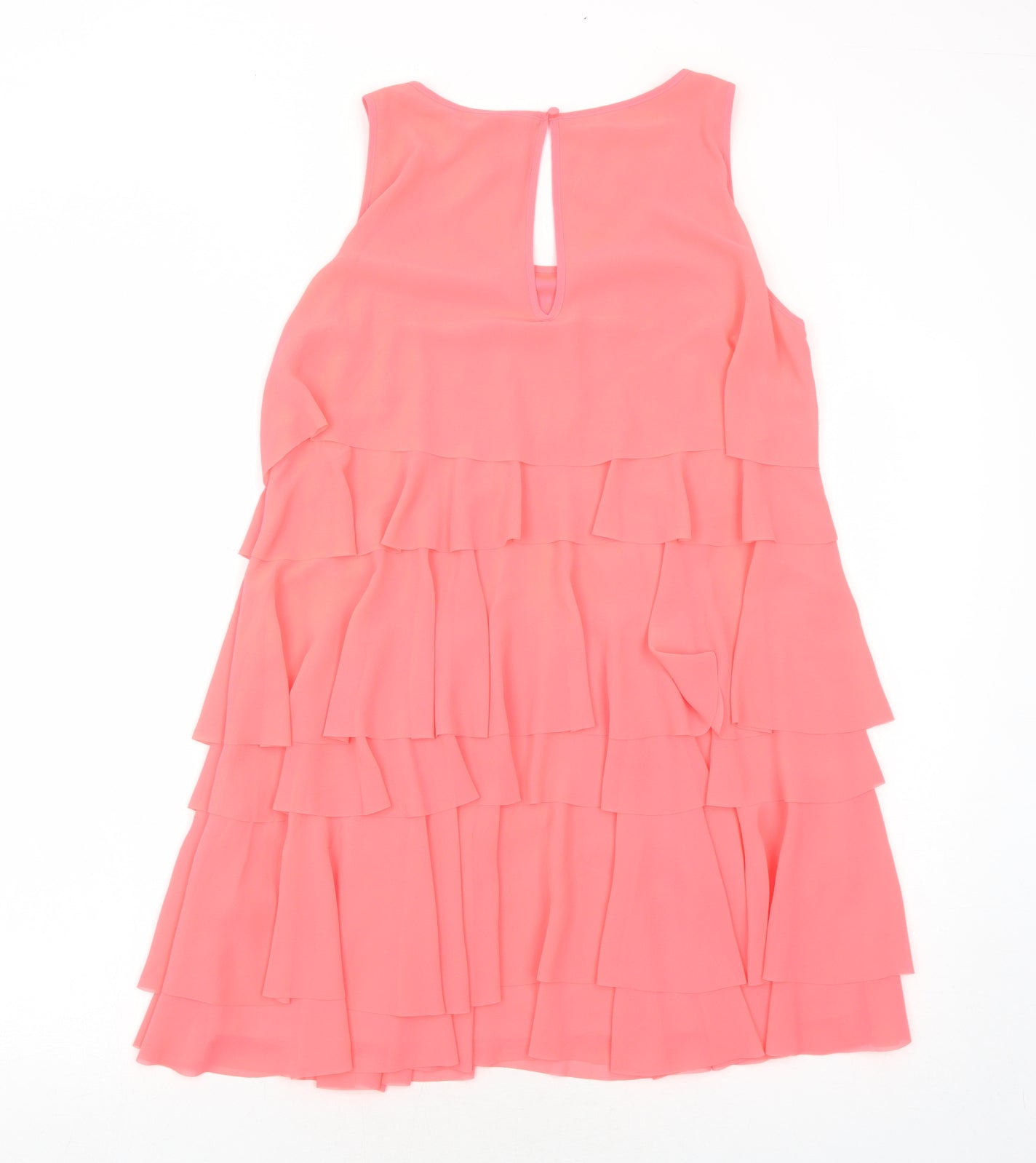 H&M Womens Pink Polyester Trapeze & Swing Size 12 Round Neck Button