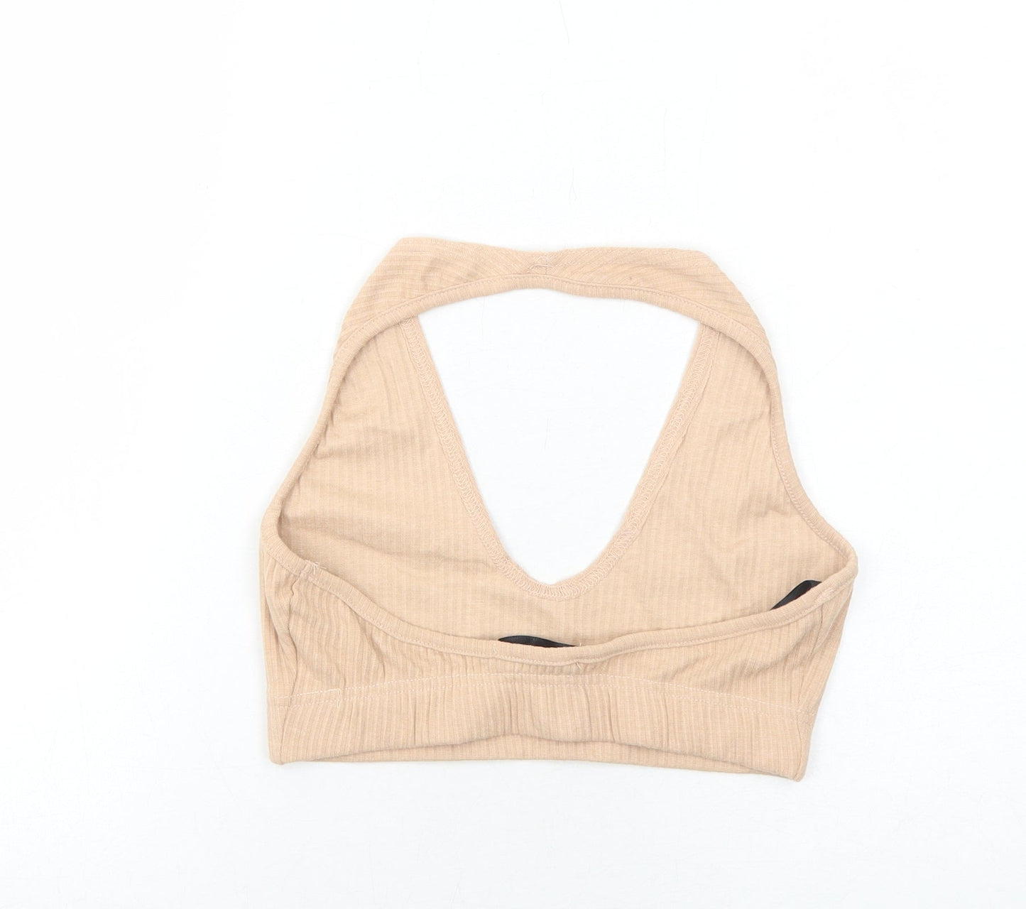 Womens UK Size 10 Missguided Beige Cropped Tank