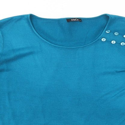 Womens UK Size M M&Co Blue Pullover Jumper