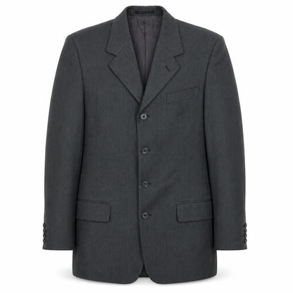 Vittoria Mens Grey Striped Polyester Jacket Suit Jacket Size 42 Regular