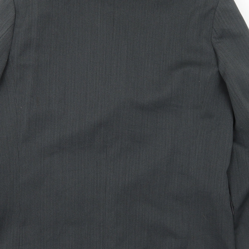 Vittoria Mens Grey Striped Polyester Jacket Suit Jacket Size 42 Regular