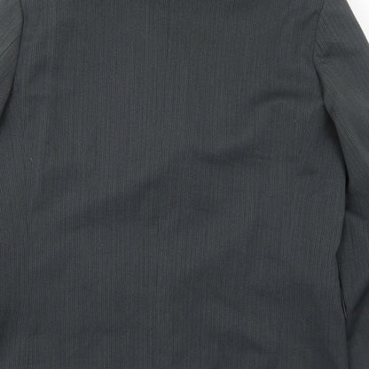 Vittoria Mens Grey Striped Polyester Jacket Suit Jacket Size 42 Regular