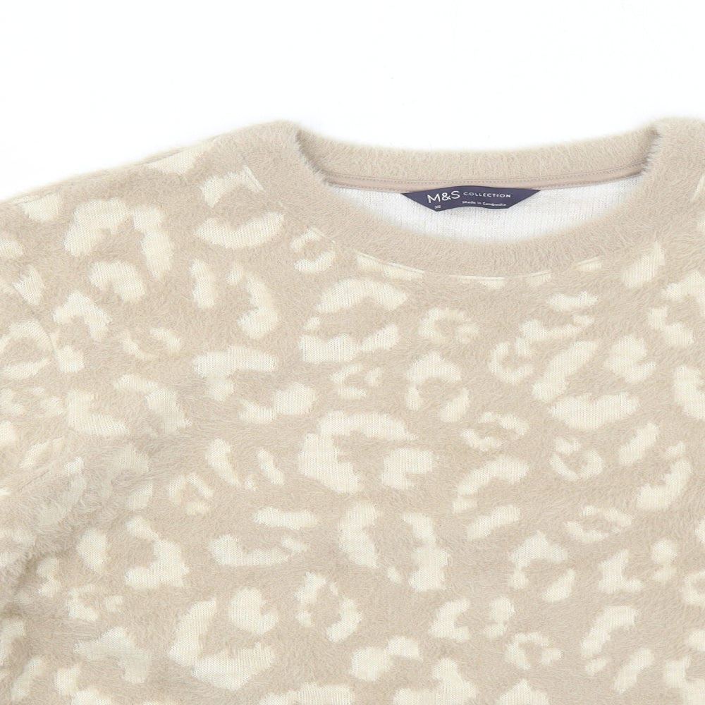 Womens UK Size XS Marks and Spencer Beige Pullover Jumper