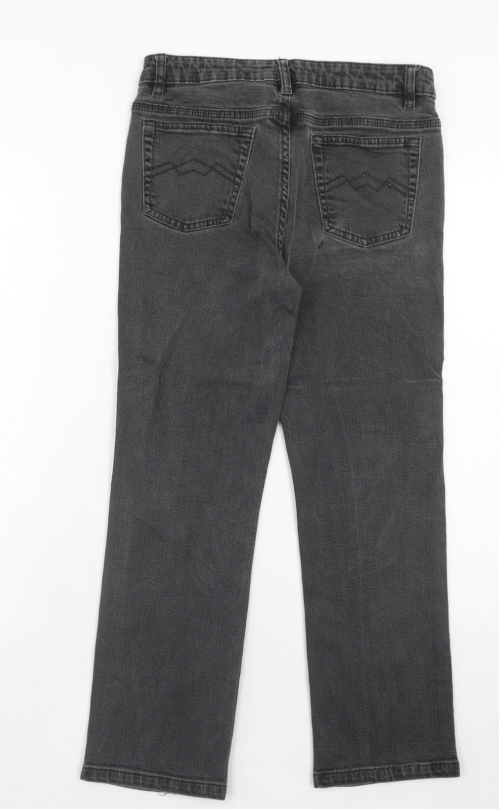 Yessica Womens Black Cotton Straight Jeans Size 10 Regular Zip