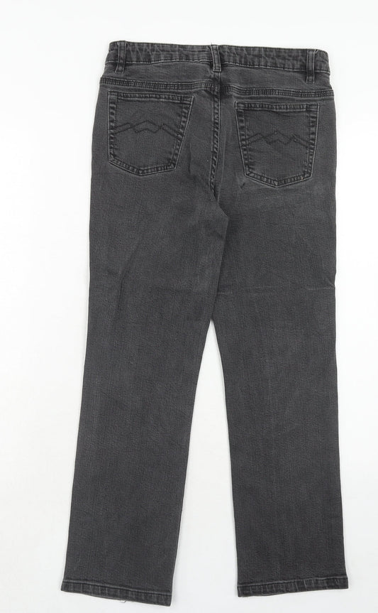 Yessica Womens Black Cotton Straight Jeans Size 10 Regular Zip