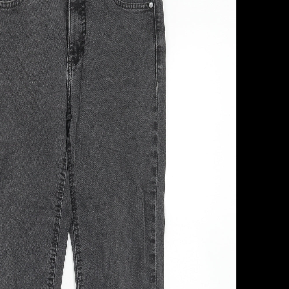 Yessica Womens Black Cotton Straight Jeans Size 10 Regular Zip