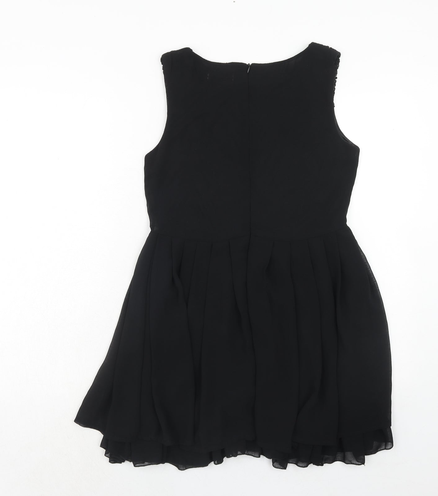 Shikka Womens Black Polyester Fit & Flare Size M Round Neck Zip - Size M-L