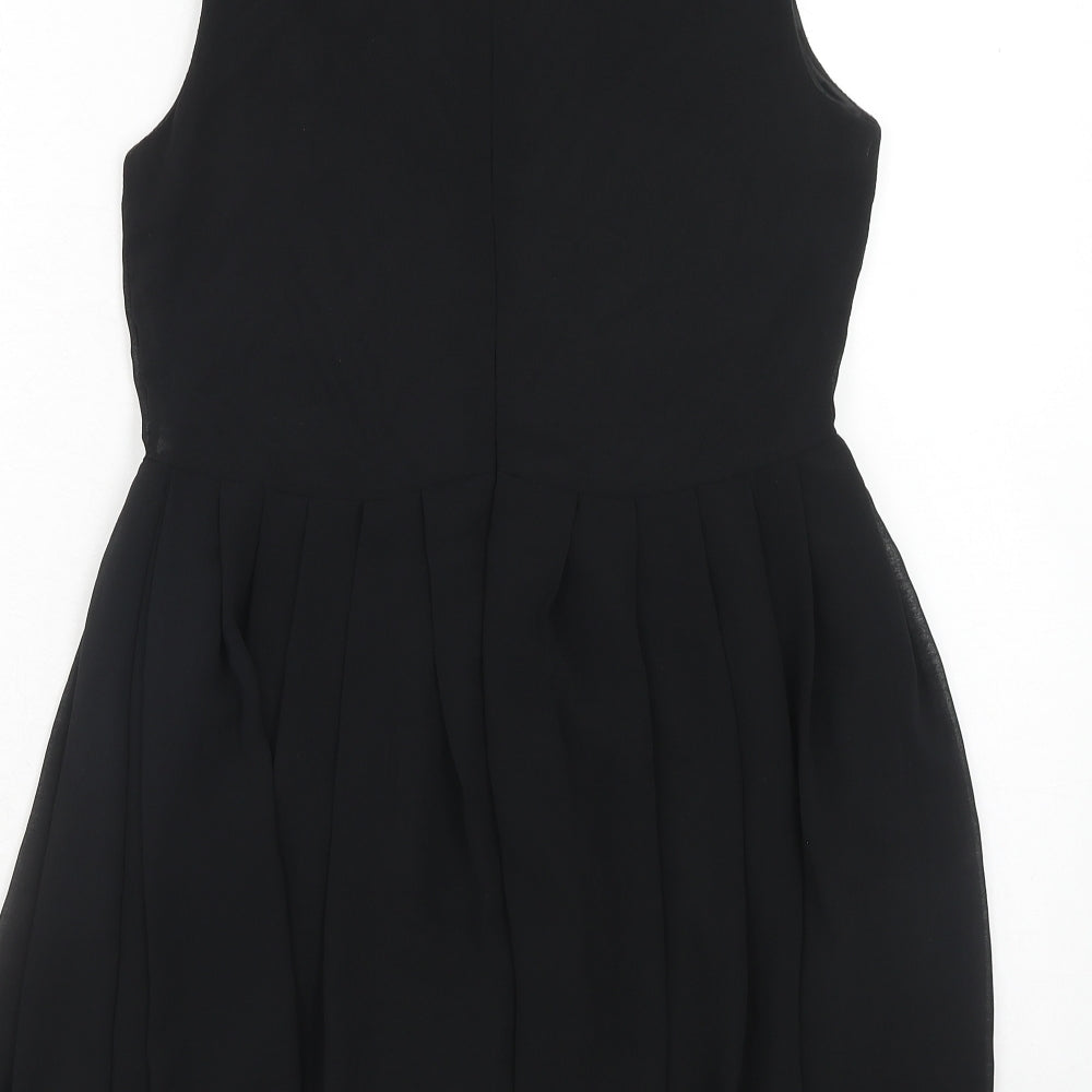 Shikka Womens Black Polyester Fit & Flare Size M Round Neck Zip - Size M-L
