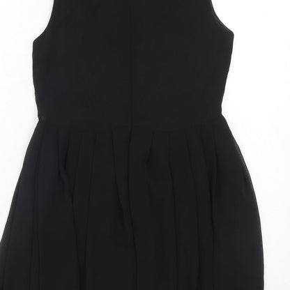 Shikka Womens Black Polyester Fit & Flare Size M Round Neck Zip - Size M-L