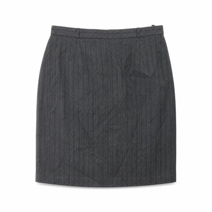 Design Essentials Womens Grey Striped Polyester A-Line Skirt Size 16 Zip