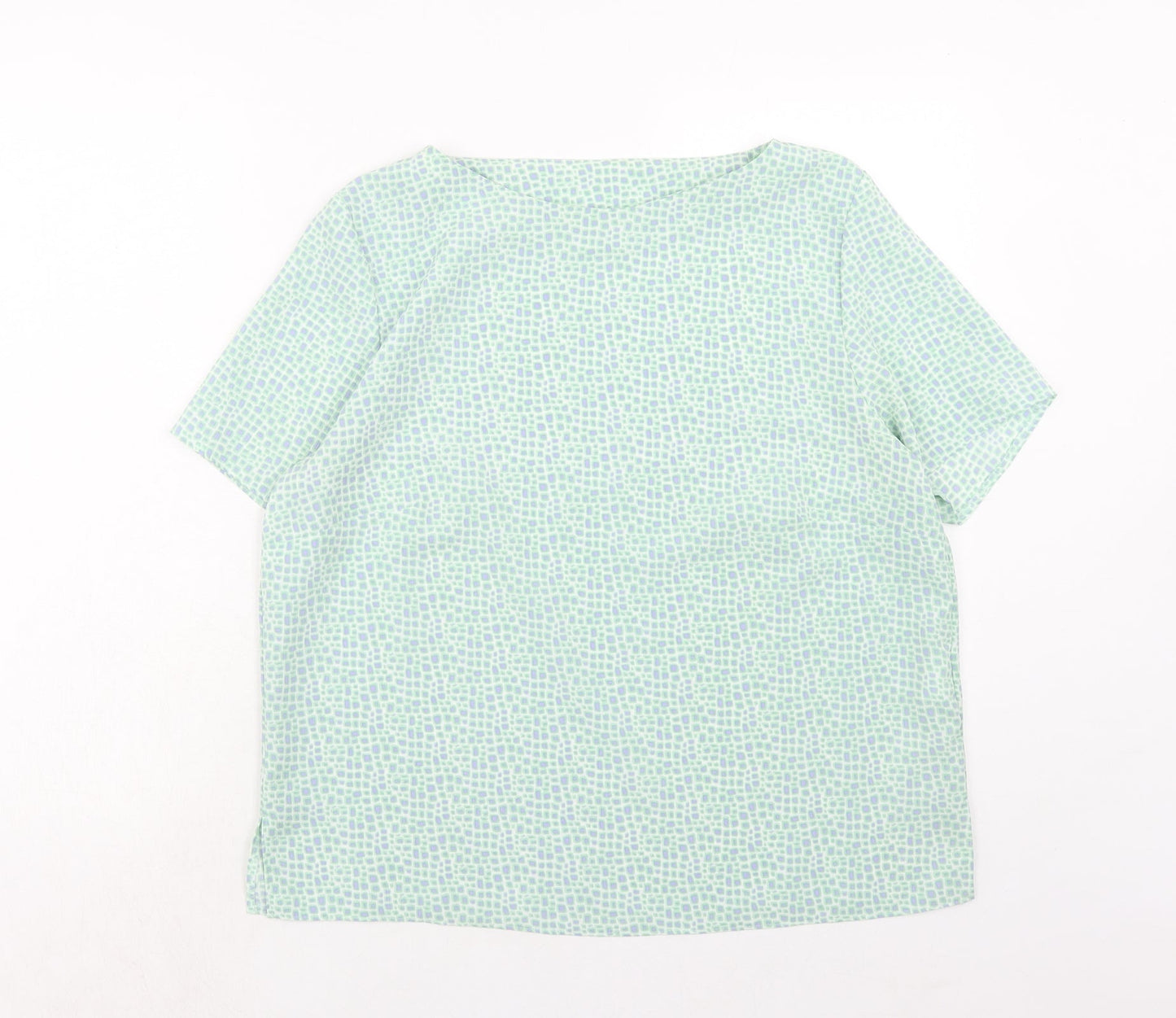 Womens UK Size 14 Slimma Green Basic Blouse