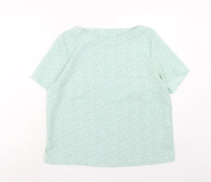 Womens UK Size 14 Slimma Green Basic Blouse
