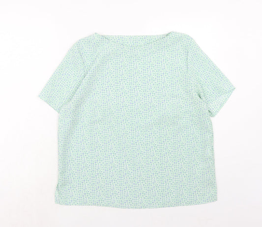 Womens UK Size 14 Slimma Green Basic Blouse