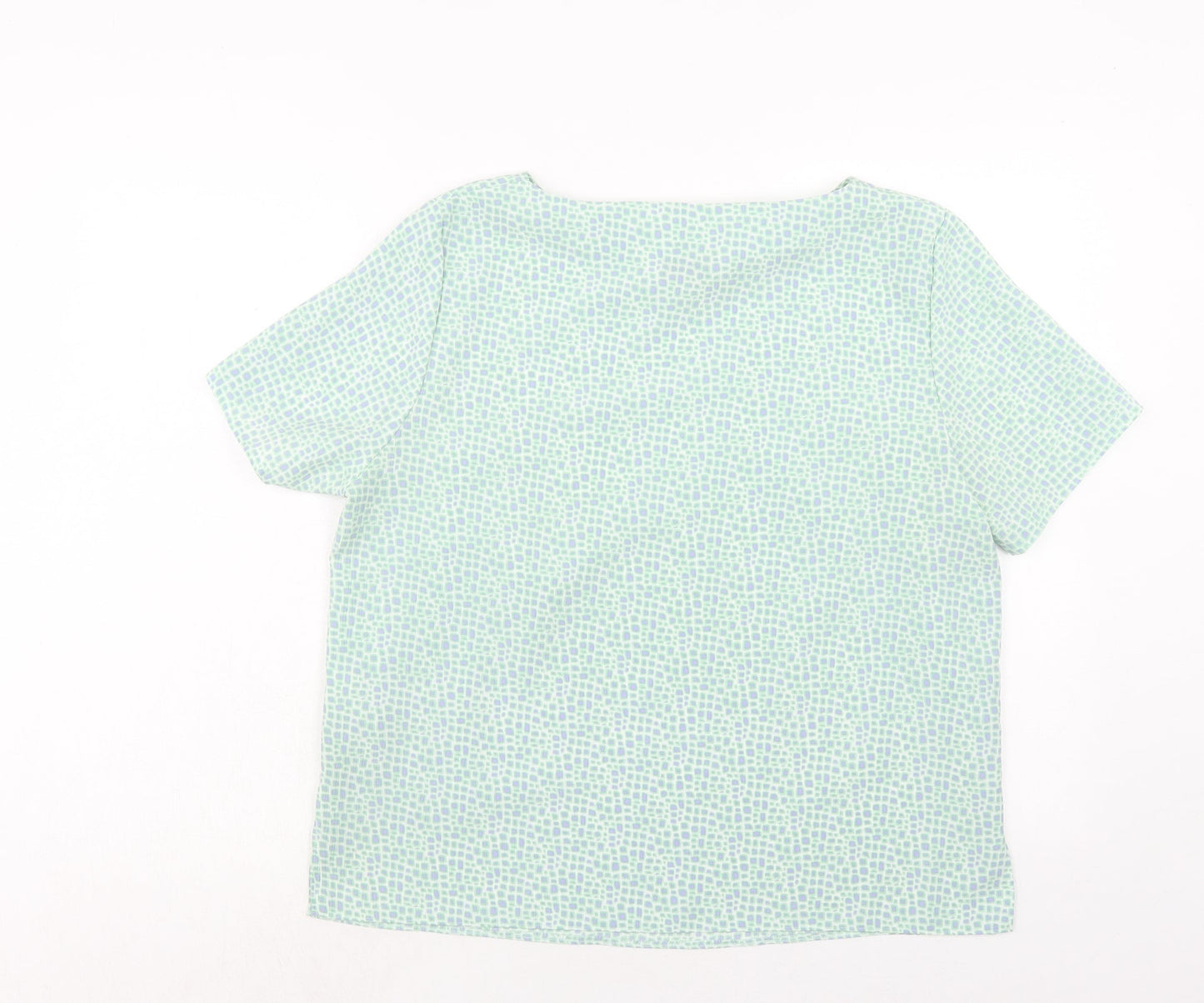 Womens UK Size 14 Slimma Green Basic Blouse