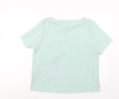 Womens UK Size 14 Slimma Green Basic Blouse