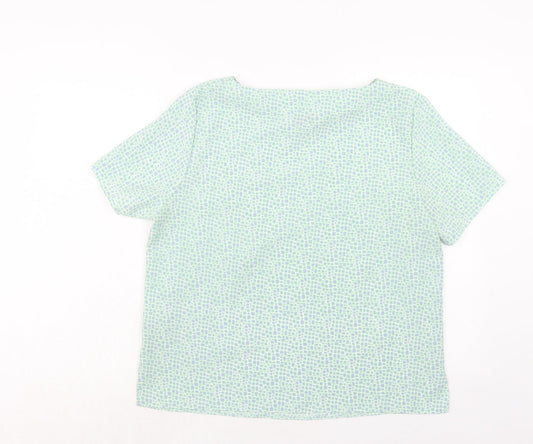 Womens UK Size 14 Slimma Green Basic Blouse