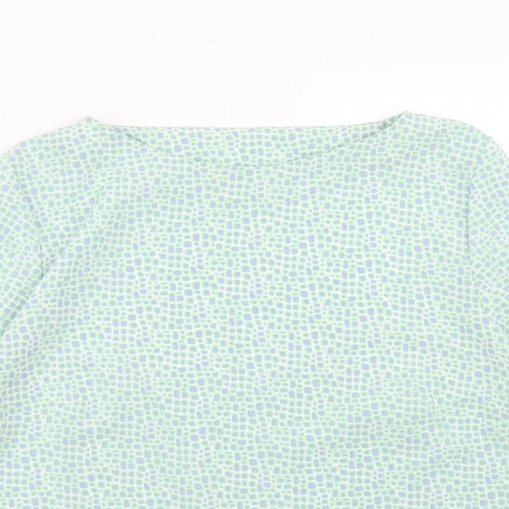 Womens UK Size 14 Slimma Green Basic Blouse