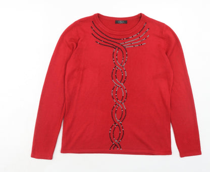 Womens UK Size S Bonmarché Red Pullover Jumper
