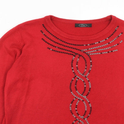 Womens UK Size S Bonmarché Red Pullover Jumper