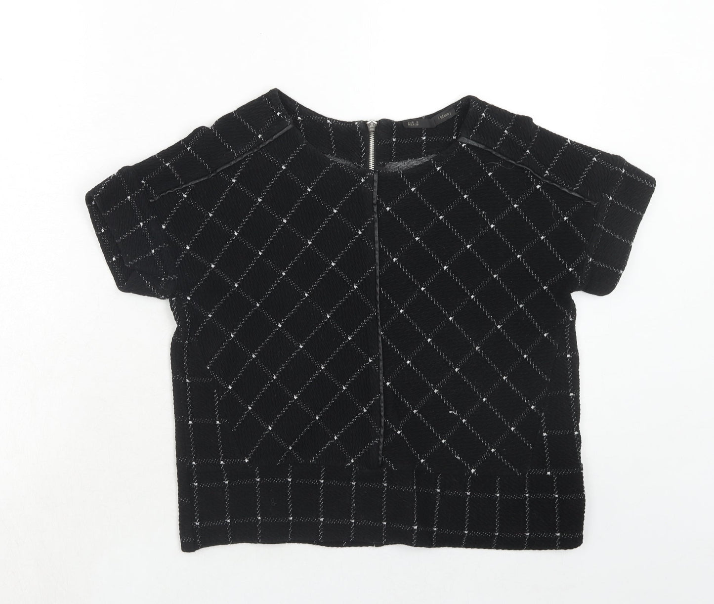 Womens UK Size S Sfera Black Basic Blouse